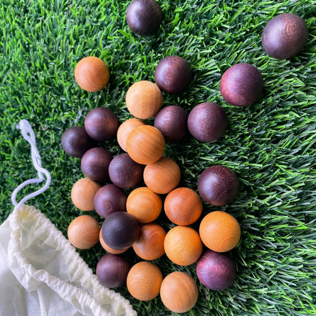 28 x Wooden Balls 2.5cm for Musical Tree or Marble Run Game or DIY Craft - HAPPY GUMNUT