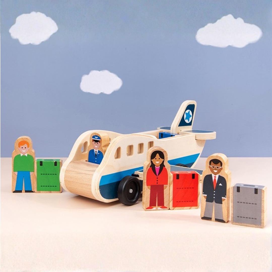 Wooden Airplane with People  Kids Plane Toy - HAPPY GUMNUT