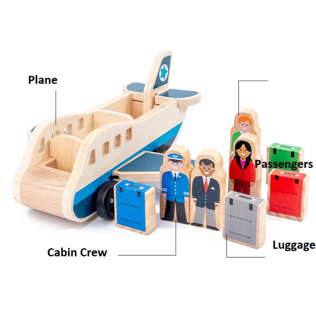 Wooden Airplane with People  Kids Plane Toy - HAPPY GUMNUT