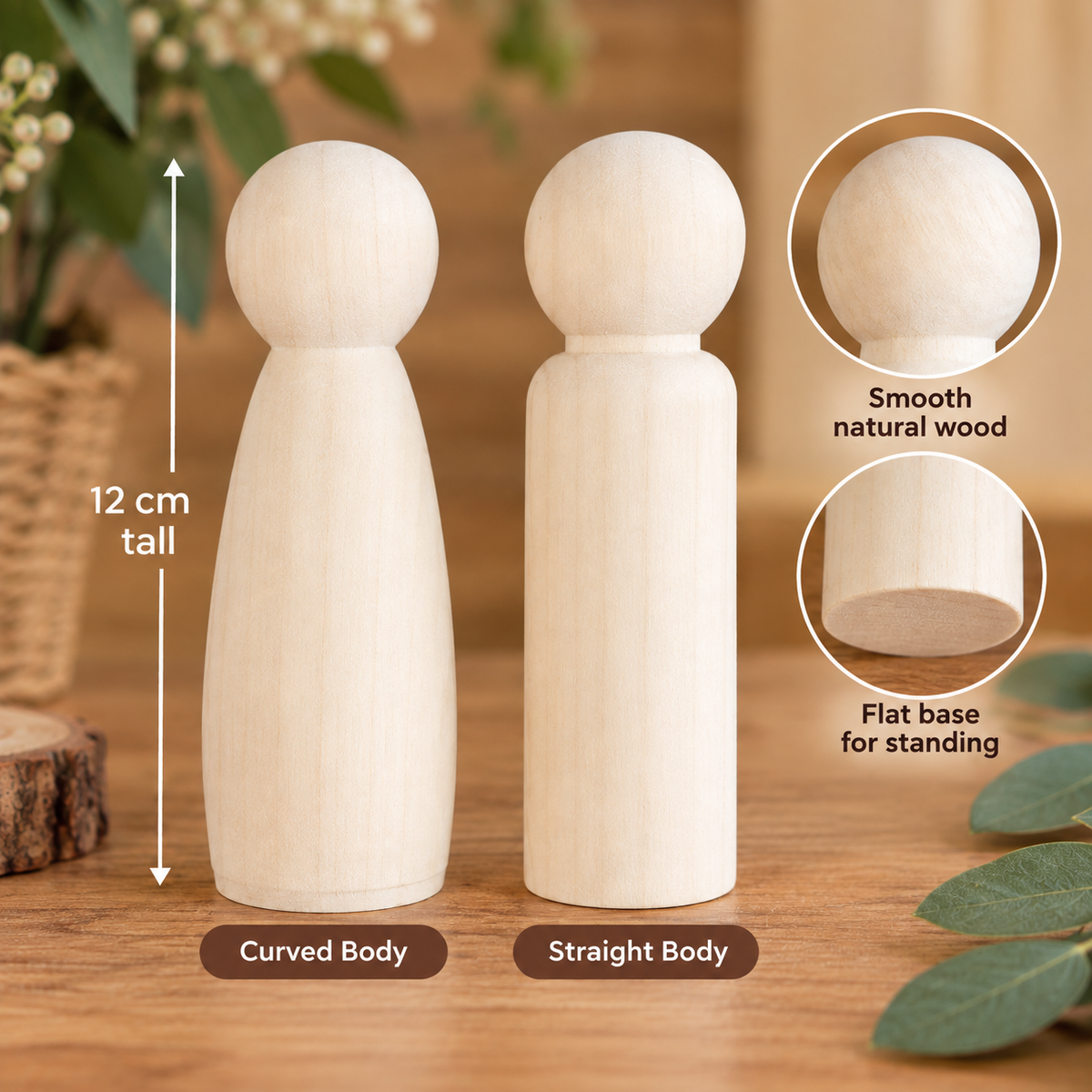 Jumbo Wooden Natural Peg Dolls DIY Arts and crafts wooden - HAPPY GUMNUT