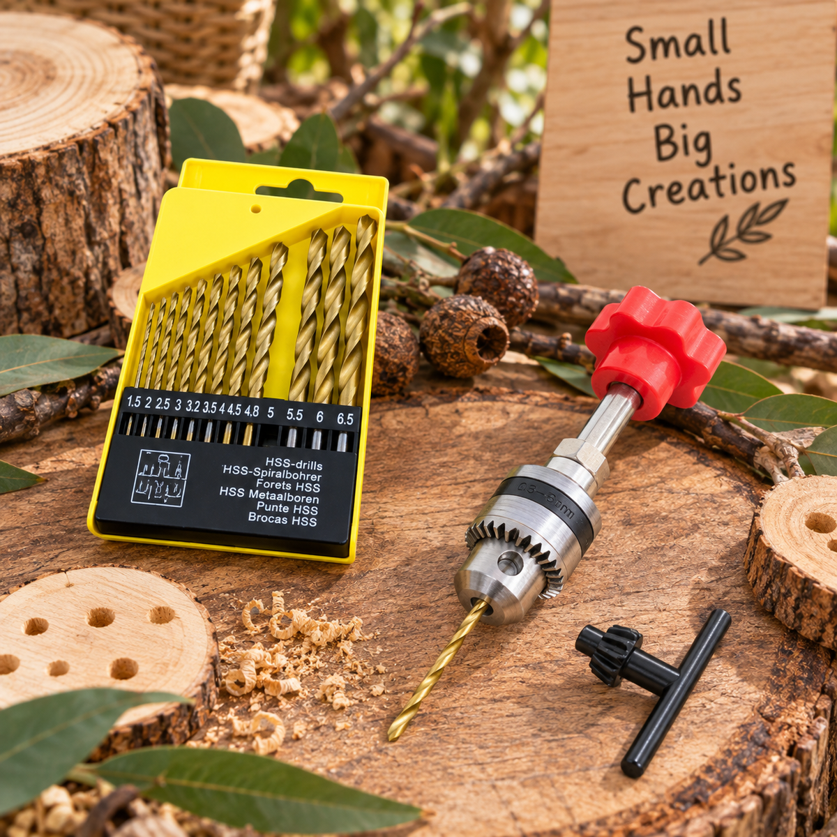 Kids Wood Work Hand Palm Drill / Drill Bits Set - HAPPY GUMNUT