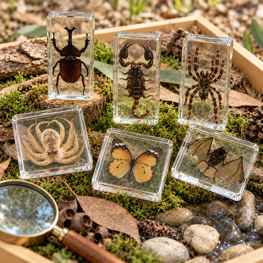 Jumbo Insect Animal Spider Scorpion Tarantula Beetle Butterfly Turtle Octopus Resin Epoxy Specimen Block