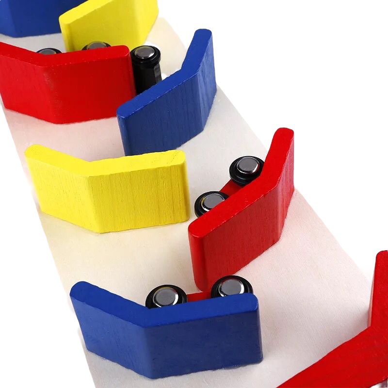 Wooden Zig Zag Car Race Rolling Toy Track Tower B