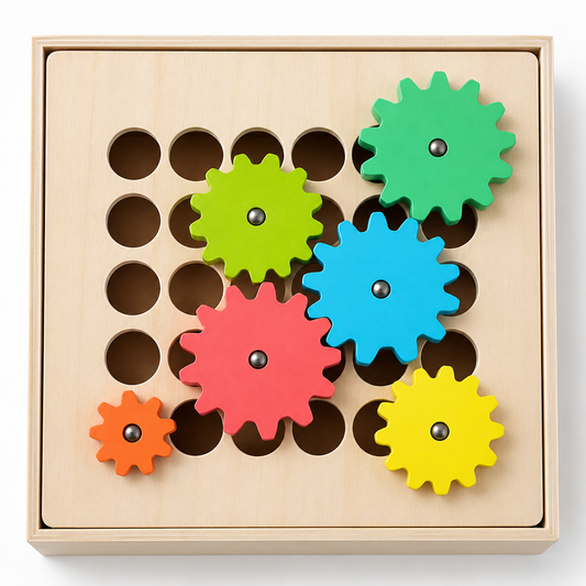 Wooden Gear & Cog Sorting Activity Box Tray - HAPPY GUMNUT