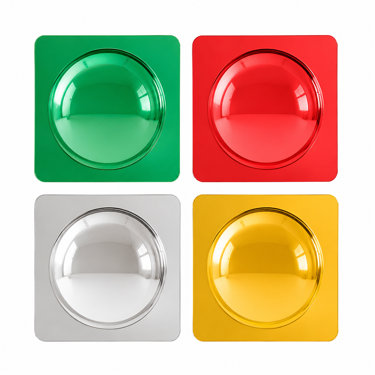 four bubble mirrors for sensory wall