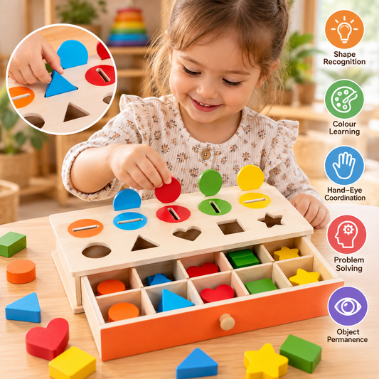 Montessori Object 10 Coin Sorting Activity Box Set Toy - HAPPY GUMNUT