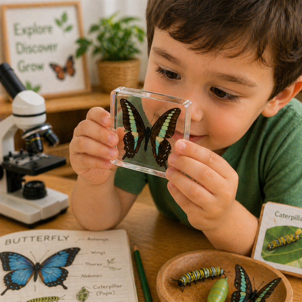 3 Butterflies Resin Bundle Monarch Bluebottle Butterfly Specimen Educational Set B - HAPPY GUMNUT
