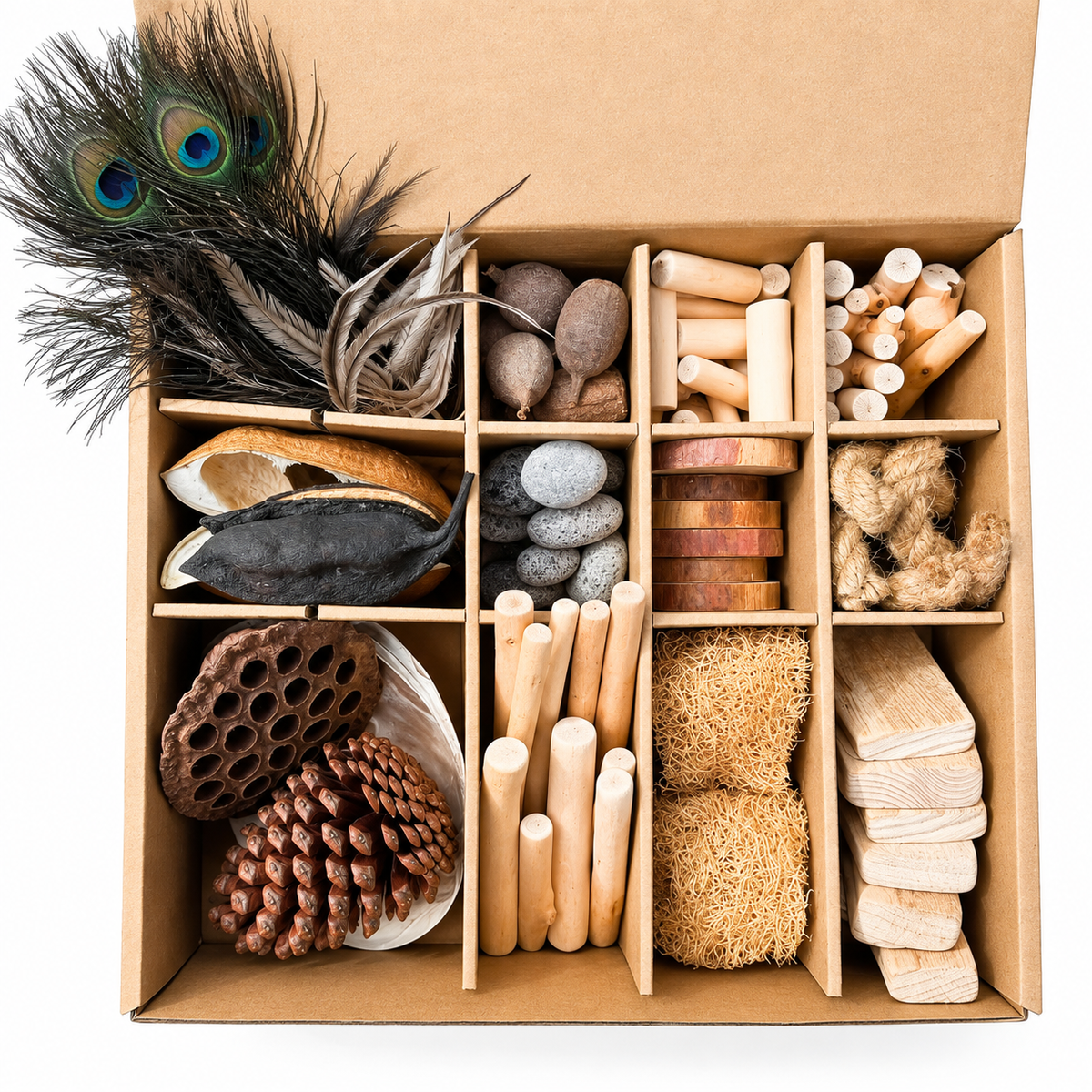 105pc Australian Natural Loose Part Play Kit for Kids Childcare Natural Play Open-ended Toy - HAPPY GUMNUT