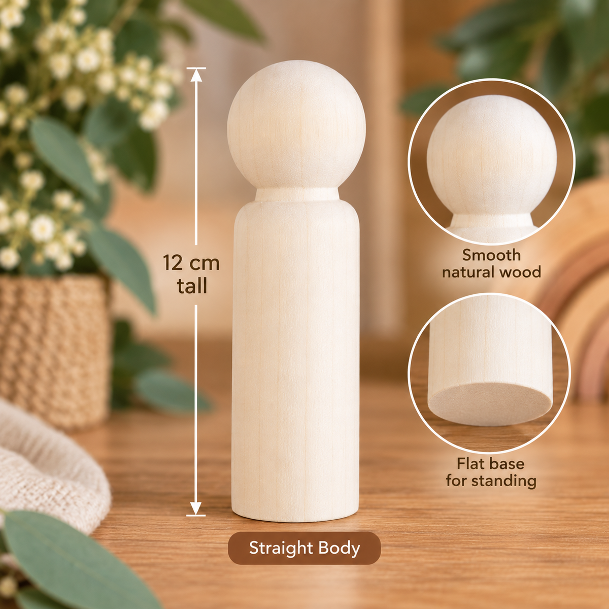 Jumbo Wooden Natural Peg Dolls DIY Arts and crafts wooden - HAPPY GUMNUT