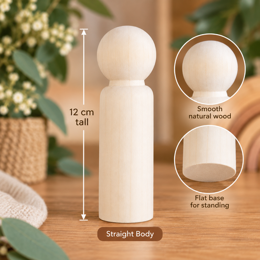 Jumbo Wooden Natural Peg Dolls DIY Arts and crafts wooden - HAPPY GUMNUT