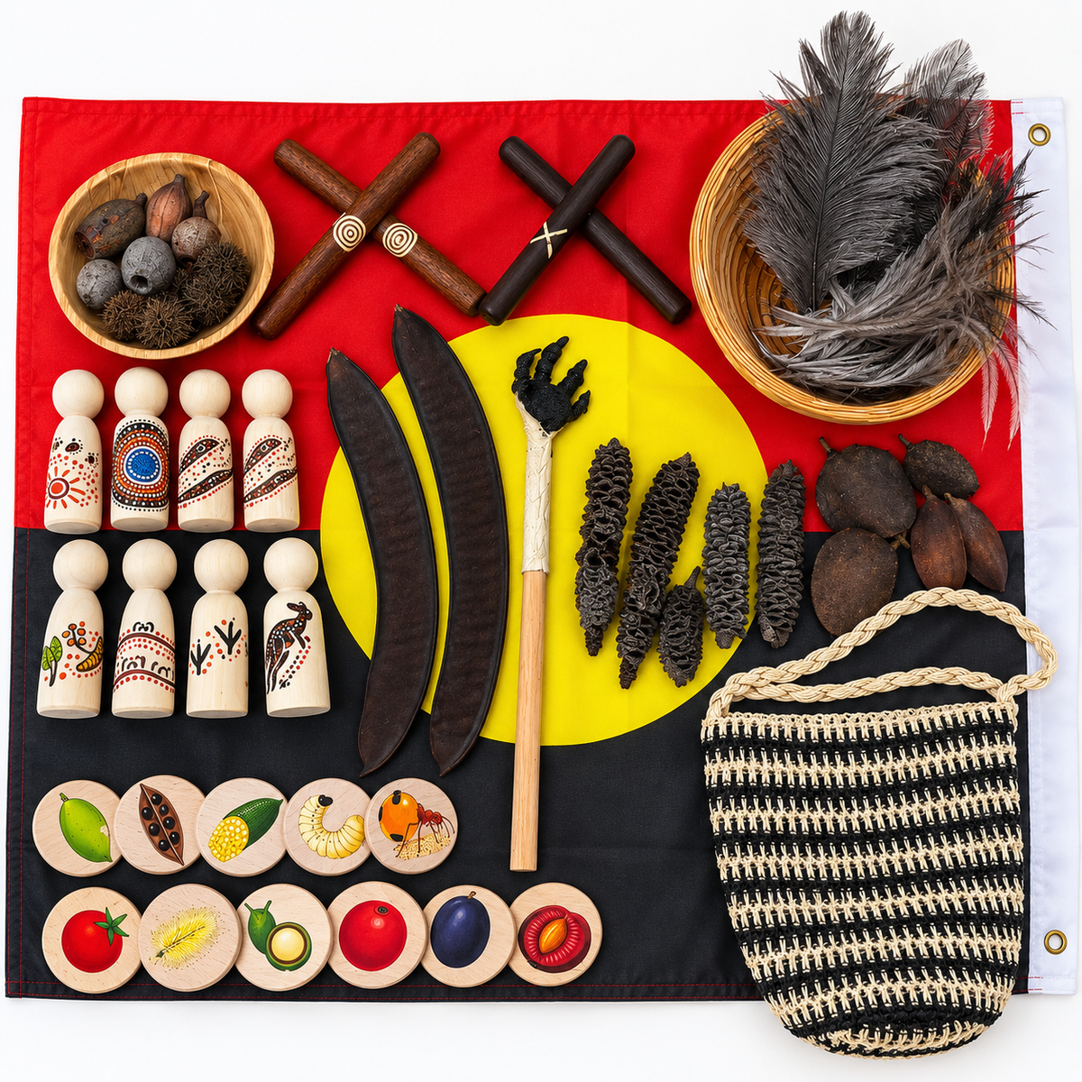 73 pieces Aboriginal Culture & Bush Tucker & Music and Art Classroom Learning Bundle