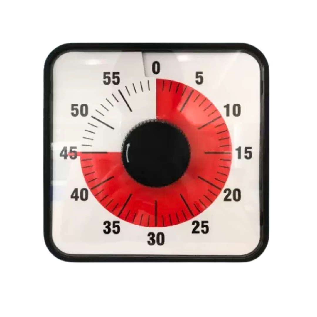 Visual Countdown Oversize 60 Minute Timer 19cm x 19cm Mechanical Classroom Timer