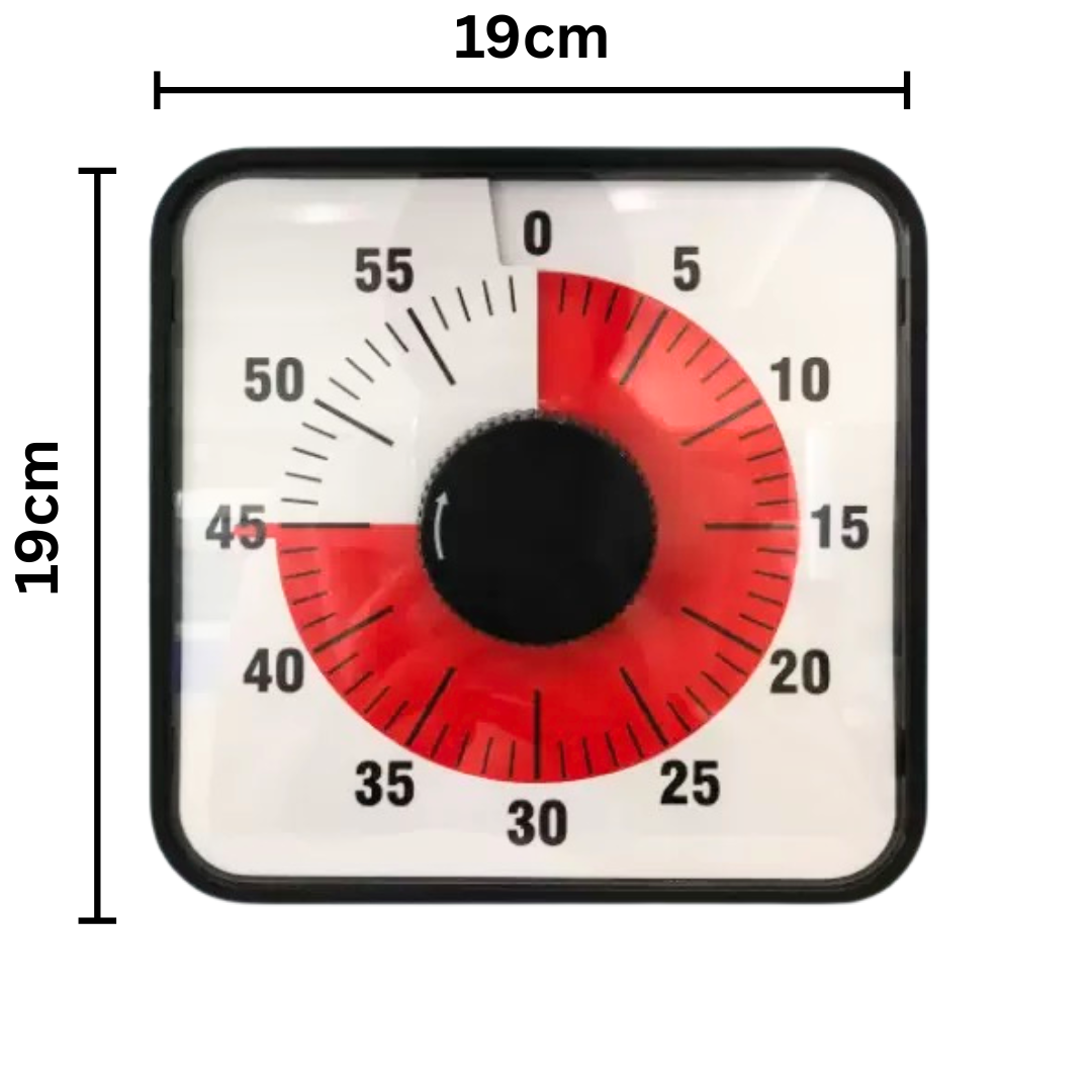 Visual Countdown Oversize 60 Minute Timer 19cm x 19cm Mechanical Classroom Timer