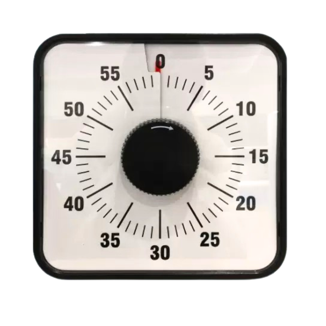 Visual Countdown Oversize 60 Minute Timer 19cm x 19cm Mechanical Classroom Timer