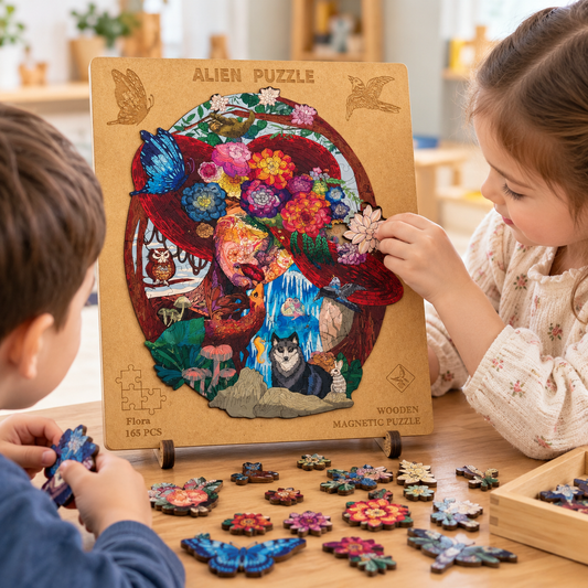 Challenging Wooden Magnetic Puzzle Unique Animal Shape Cut Wood Puzzle - HAPPY GUMNUT