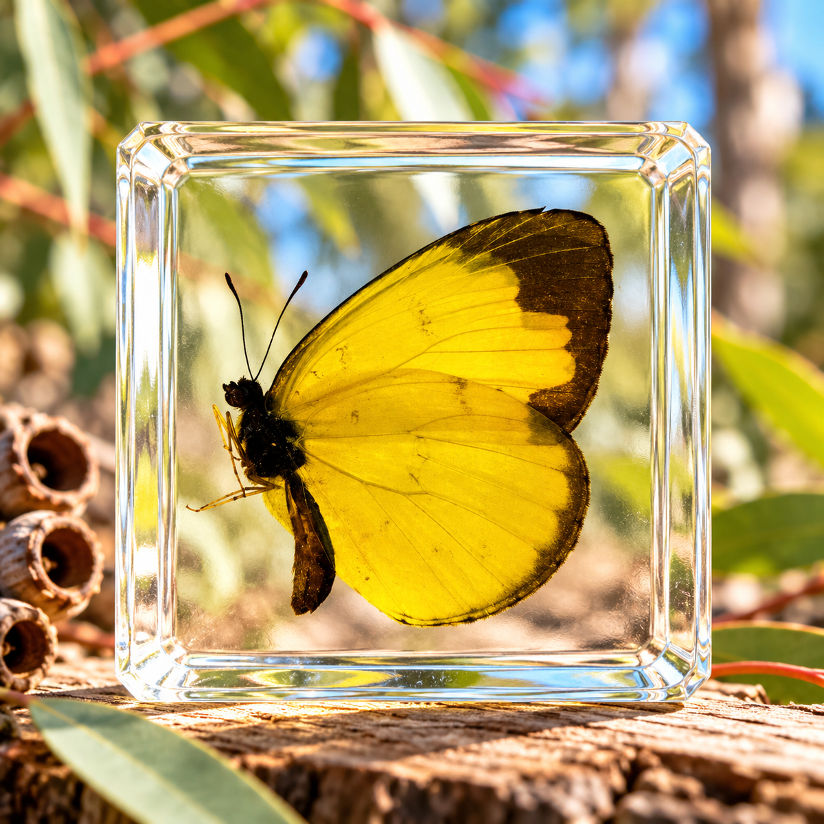 Real Butterfly Specimens in Clear Resin Blocks – Children Kids Nature & Science Learning Insect Toy Gift