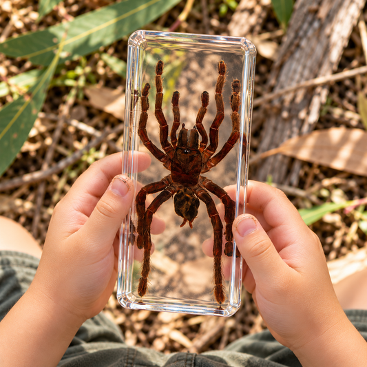 Real Tarantula Spider Specimen embedded in Epoxy Resin Block Child Christmas Gift