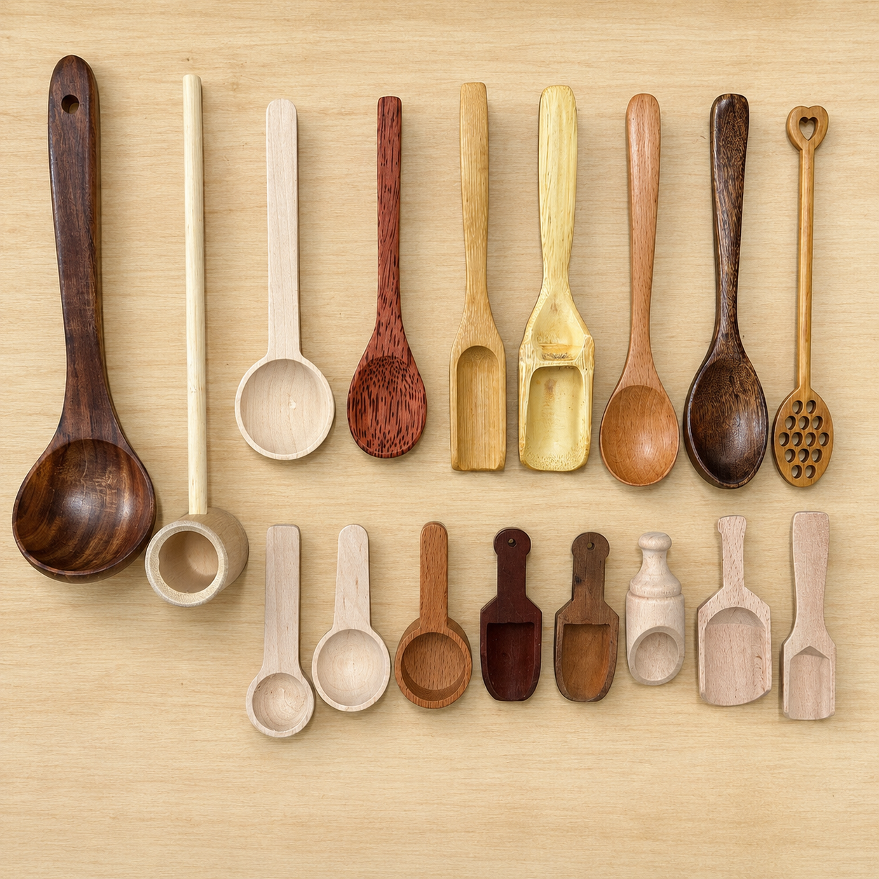 Natural Wooden Sensory Play Tools – Scoops, Ladles; Spoons Childcare Sensory Play Kit DIY - HAPPY GUMNUT