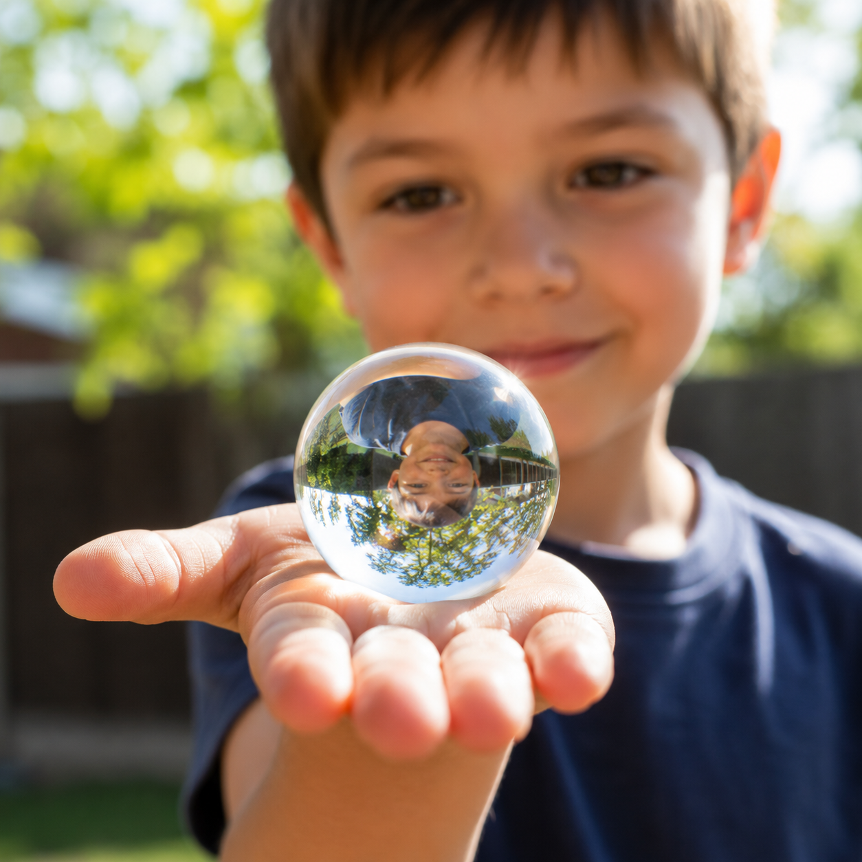 80mm Clear Glass Crystal Ball Sensory Educational Optical Illusions Viewer various Sizes 70mm - HAPPY GUMNUT
