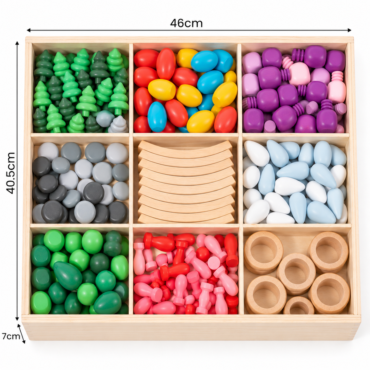 Wooden Rainbow Colour Mandala Loose Parts Set Assorted Styles Kids Classroom Loose Part Kits Toy - HAPPY GUMNUT