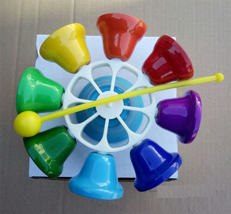 Rotating Rainbow Spinning 8 Bell Set Kids Percussion Musical Instrumen ...