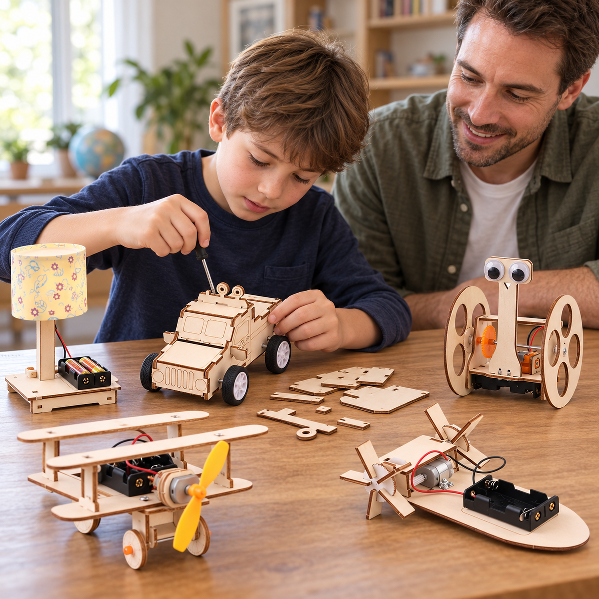 3D Wooden Puzzle DIY STEM Build your own vehicles Kids Science Toy