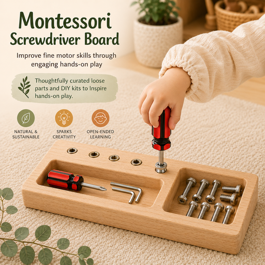 Happy Gumnut Montessori Screw Driver Board Multi Tool Activity Toy
