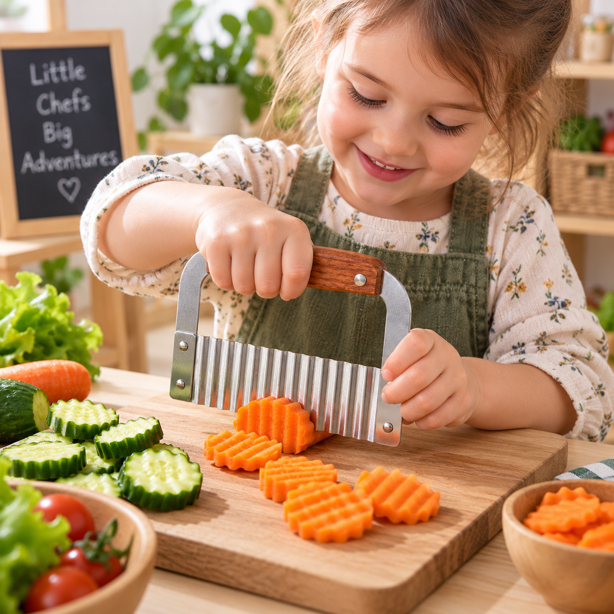 Kids Vegetable Crinkles Wave Cutter Blade Sensory Play Dough Wavy Slicer - HAPPY GUMNUT