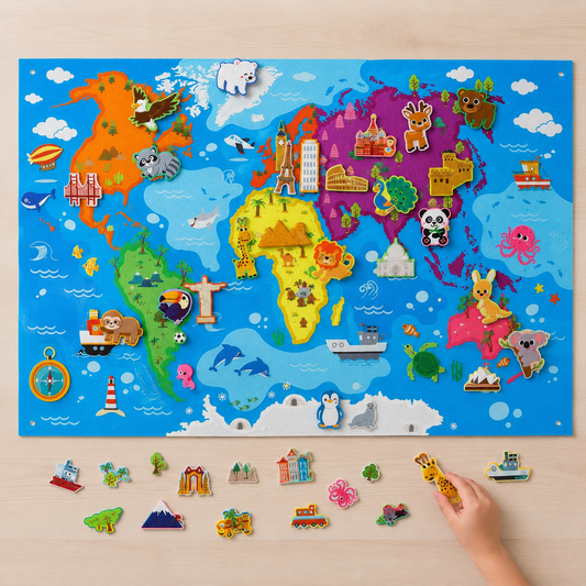 Portable Felt Learning Poster Solar System Earth Velcro Stickers Educational / Decoration VARIOUS DESIGNS - HAPPY GUMNUT