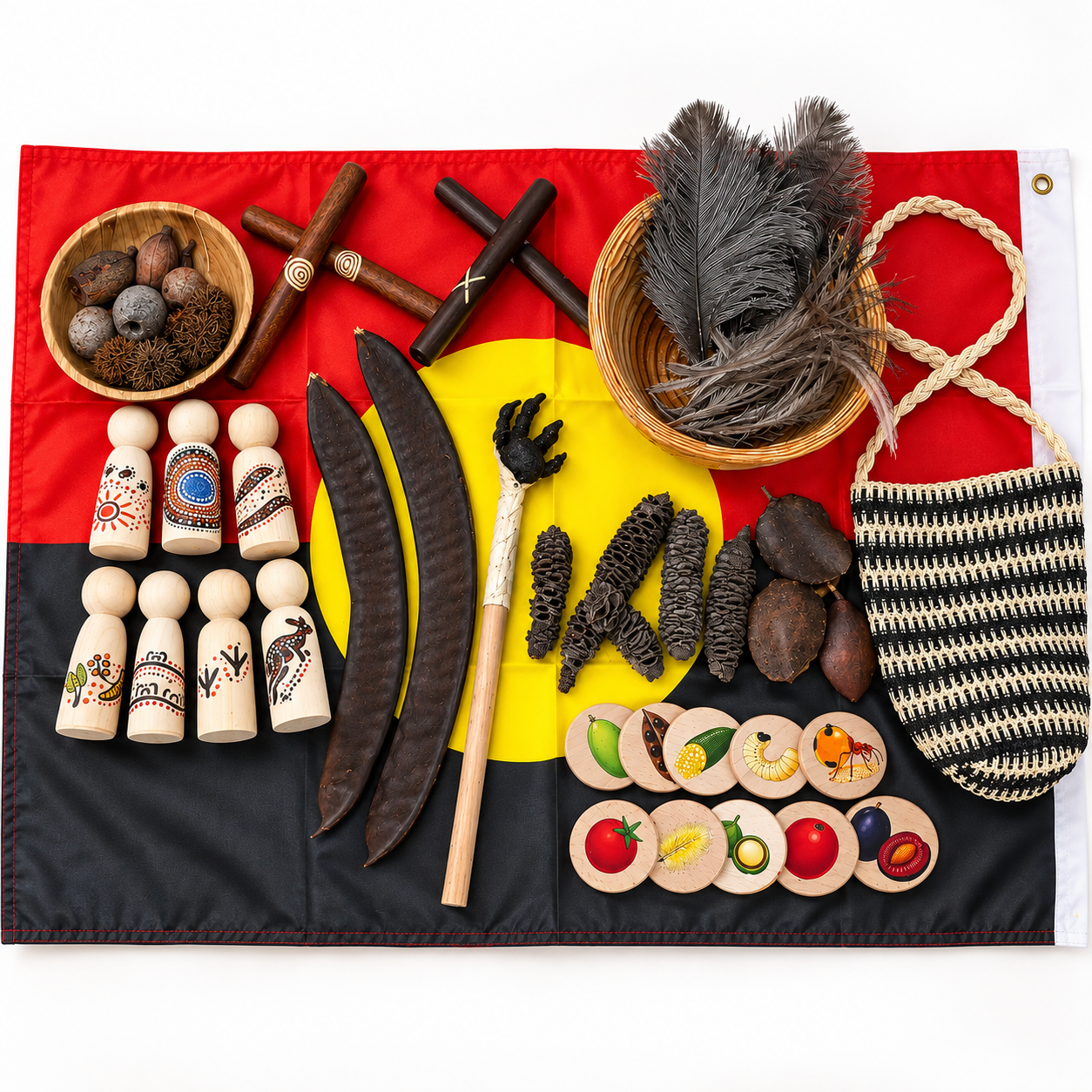 73 pieces Aboriginal Culture & Bush Tucker & Music and Art Classroom Learning Bundle