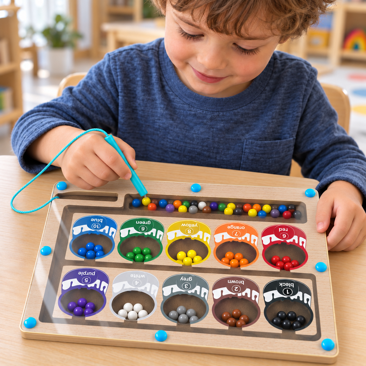 Clearance Magnetic Beads Pen Sliding Magnetic Colour Sorting Board – Factory Seconds - HAPPY GUMNUT