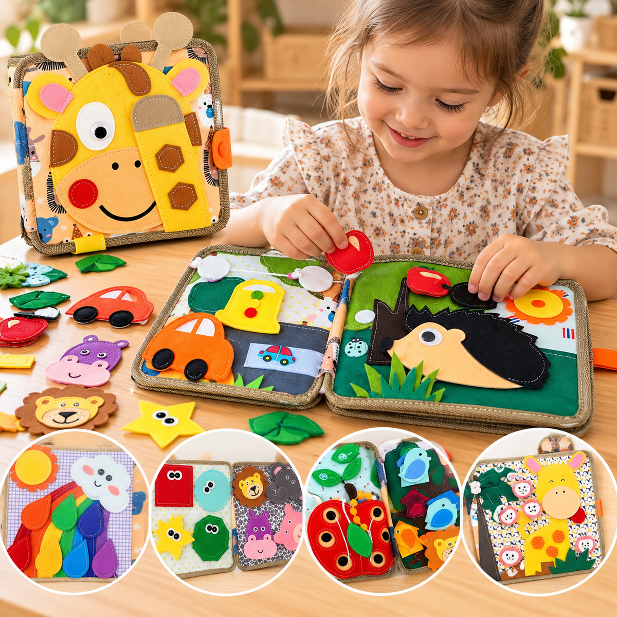 Kids Montessori inspired Busy Book Portable Felt Activity Learning Book Gift - HAPPY GUMNUT
