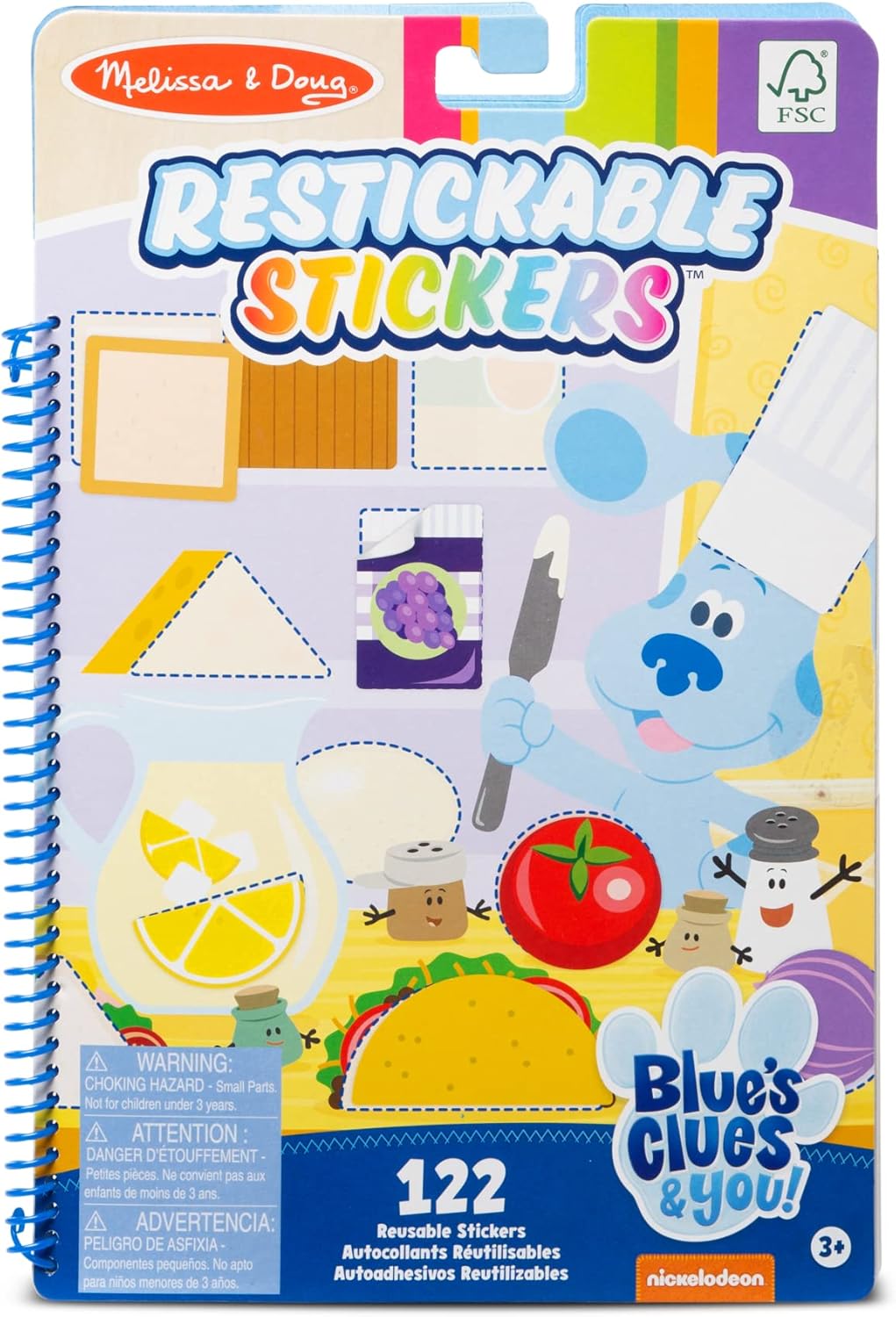 Portable Melissa & Doug Blue's Clues & You! Reusable Stickers - Shapes & Colors  Learning Board Book - HAPPY GUMNUT