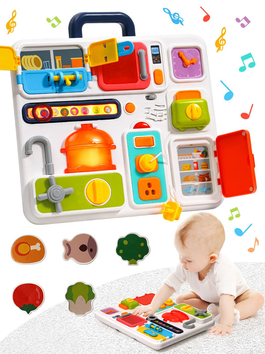 Kids Busyboard with Sounds and Light Lock and Key Door Hinges !