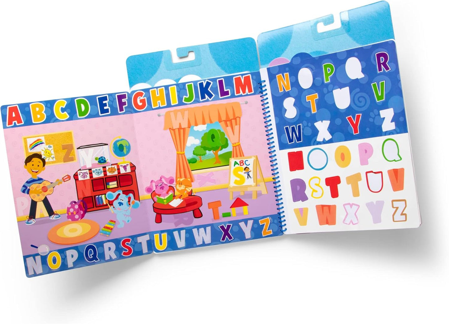Portable Blue's Clues & You! Restickable Stickers - Numbers & Letters Learning Board Book - HAPPY GUMNUT