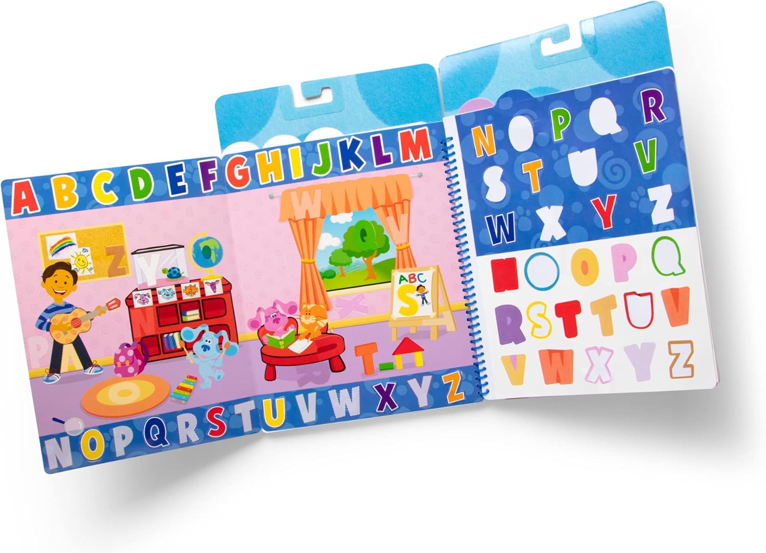 Portable Blue's Clues & You! Restickable Stickers - Numbers & Letters Learning Board Book - HAPPY GUMNUT