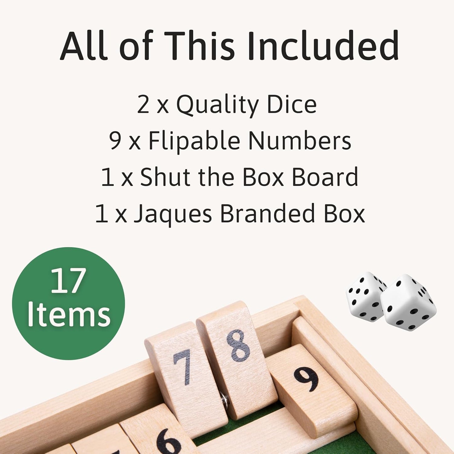 Jaques of London Deluxe Shut the Box Board Game - HAPPY GUMNUT