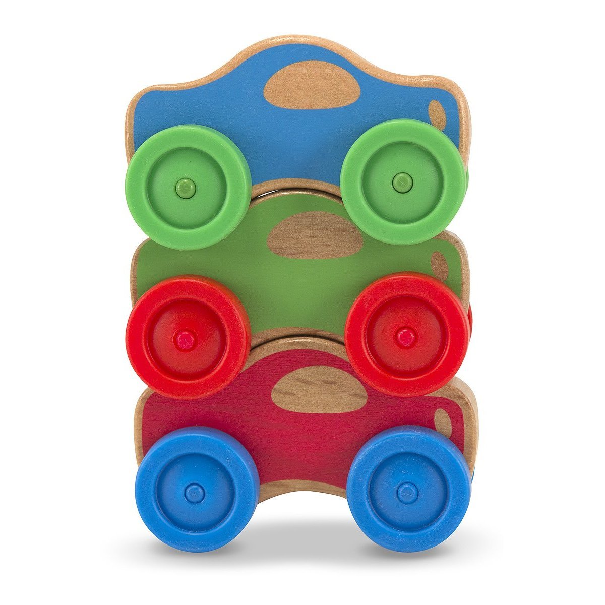 Wooden Push Rolling LIttle Stackable Car Toy