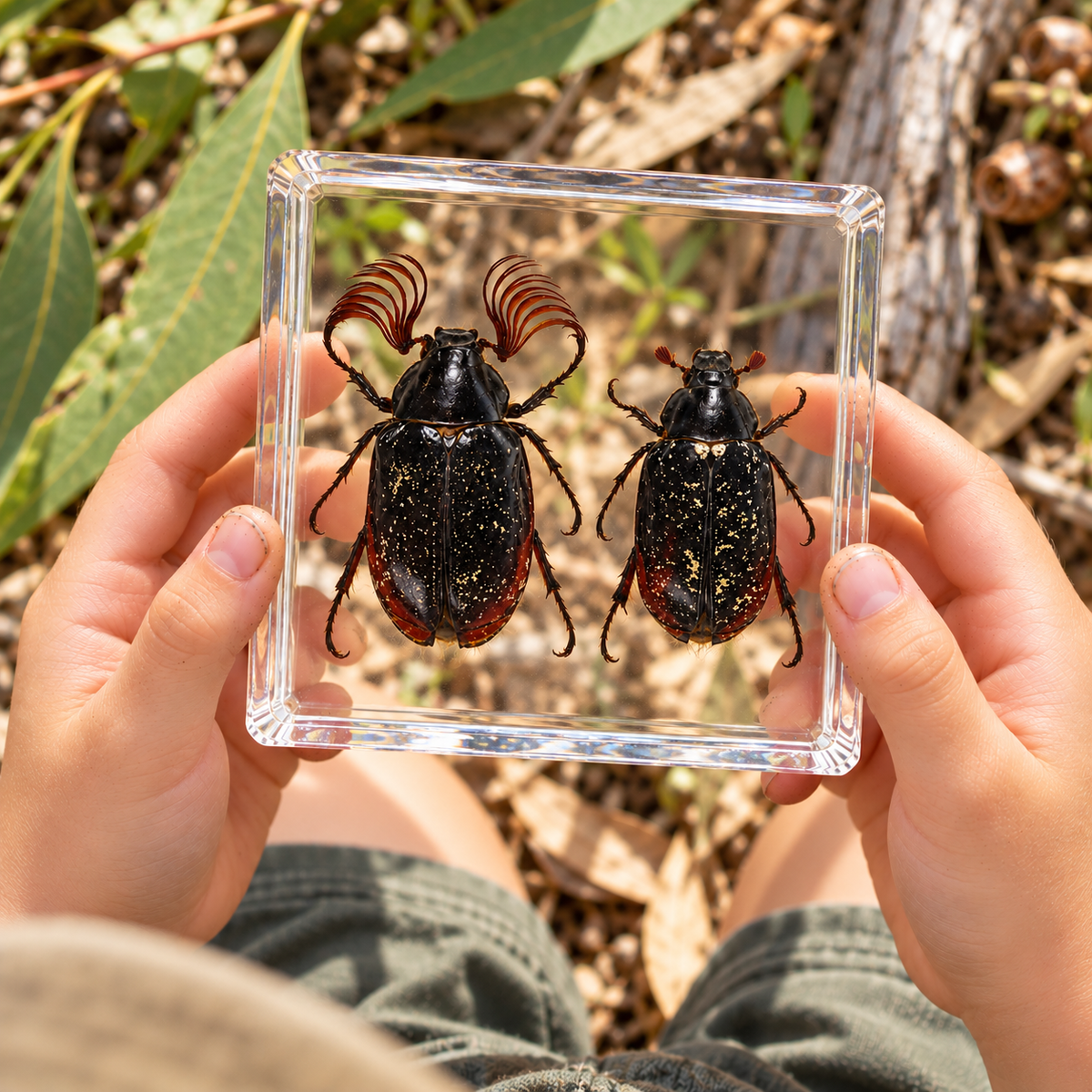 Large Real Crawling Insects Specimen in Clear Resin Blocks / Children Educational Toy Learning  Spider Scorpion  Beetle - HAPPY GUMNUT