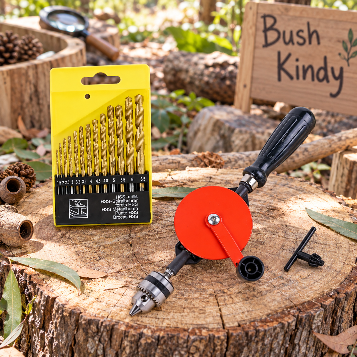 Children Old School Manual Spinning Hand Drill – Kids Woodworking &amp; Bushcraft Tool - HAPPY GUMNUT