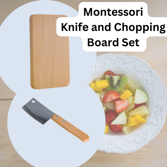Montessori Children Kids Practical life Skill Knife and Cutting Board Set
