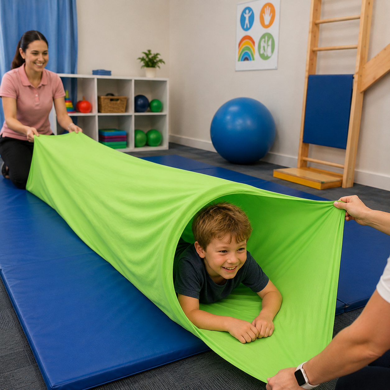 Lycra Tunnel 3m Sensory and Compression Body Sock Calm Down Slug Sheeting Extra Long - HAPPY GUMNUT