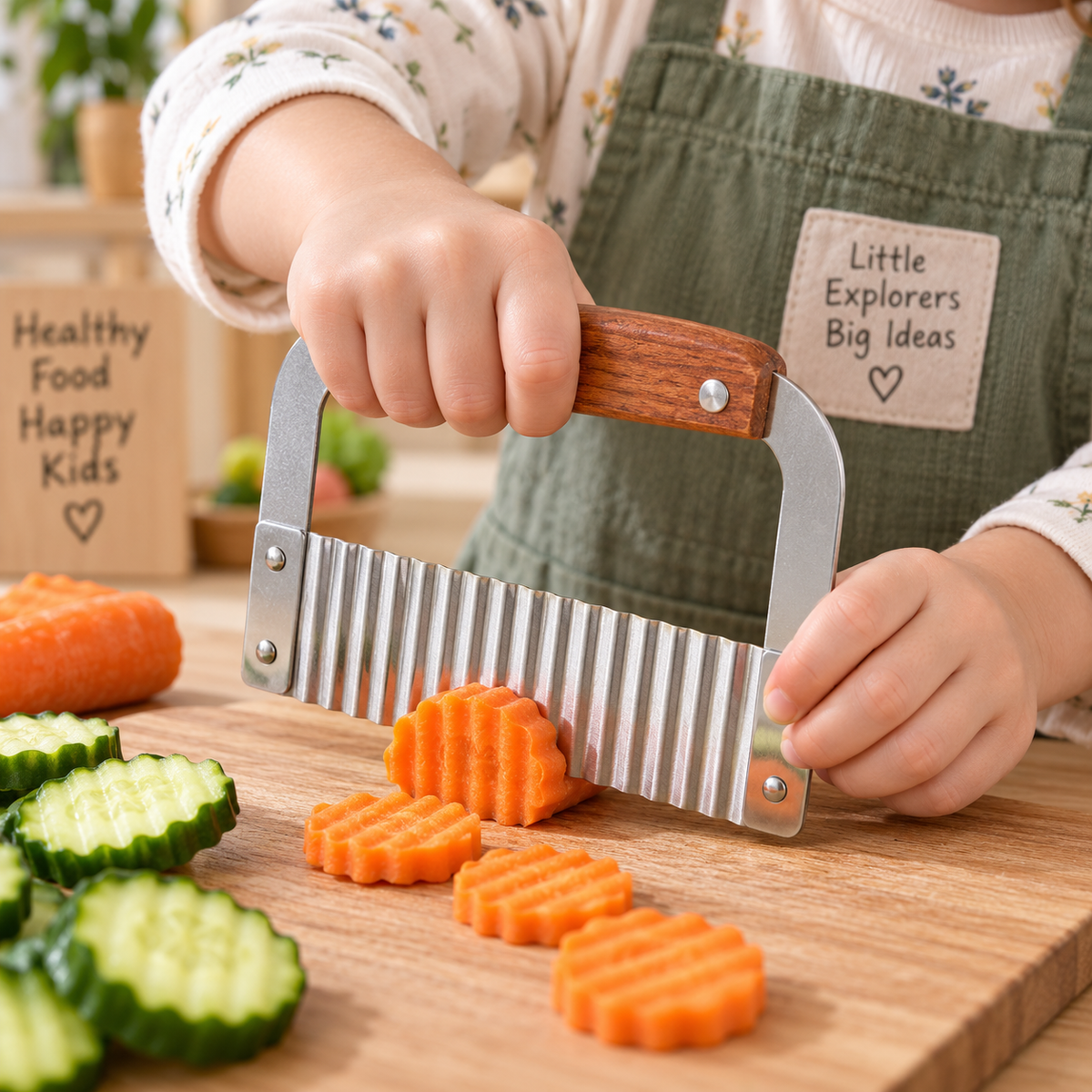 Kids Vegetable Crinkles Wave Cutter Blade Sensory Play Dough Wavy Slicer - HAPPY GUMNUT