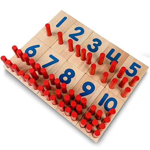 First Counting Board Excellerations Montessori Counting Pegs Number Counting Sticks Boards ...