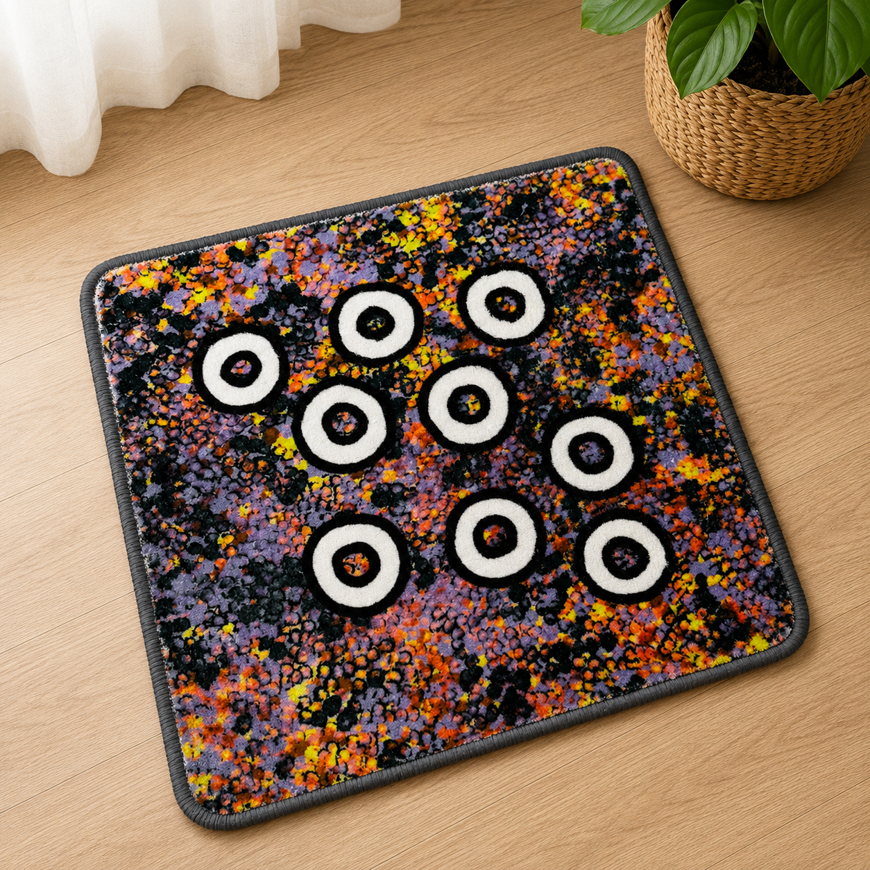 12 Australian Aboriginal Symbol Rug Matts NAIDOC  Week 50cmx50cm (Set of 12)