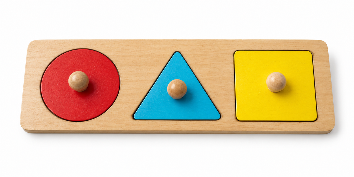 Wooden Knobbed Shape Puzzles Montessori Toy - HAPPY GUMNUT