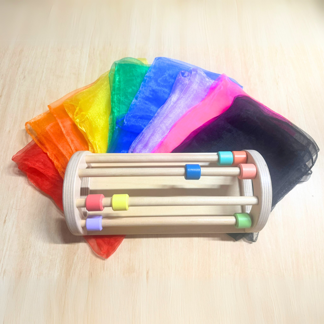 Toddler Abacus Bead Slider with 8 Play Scarves