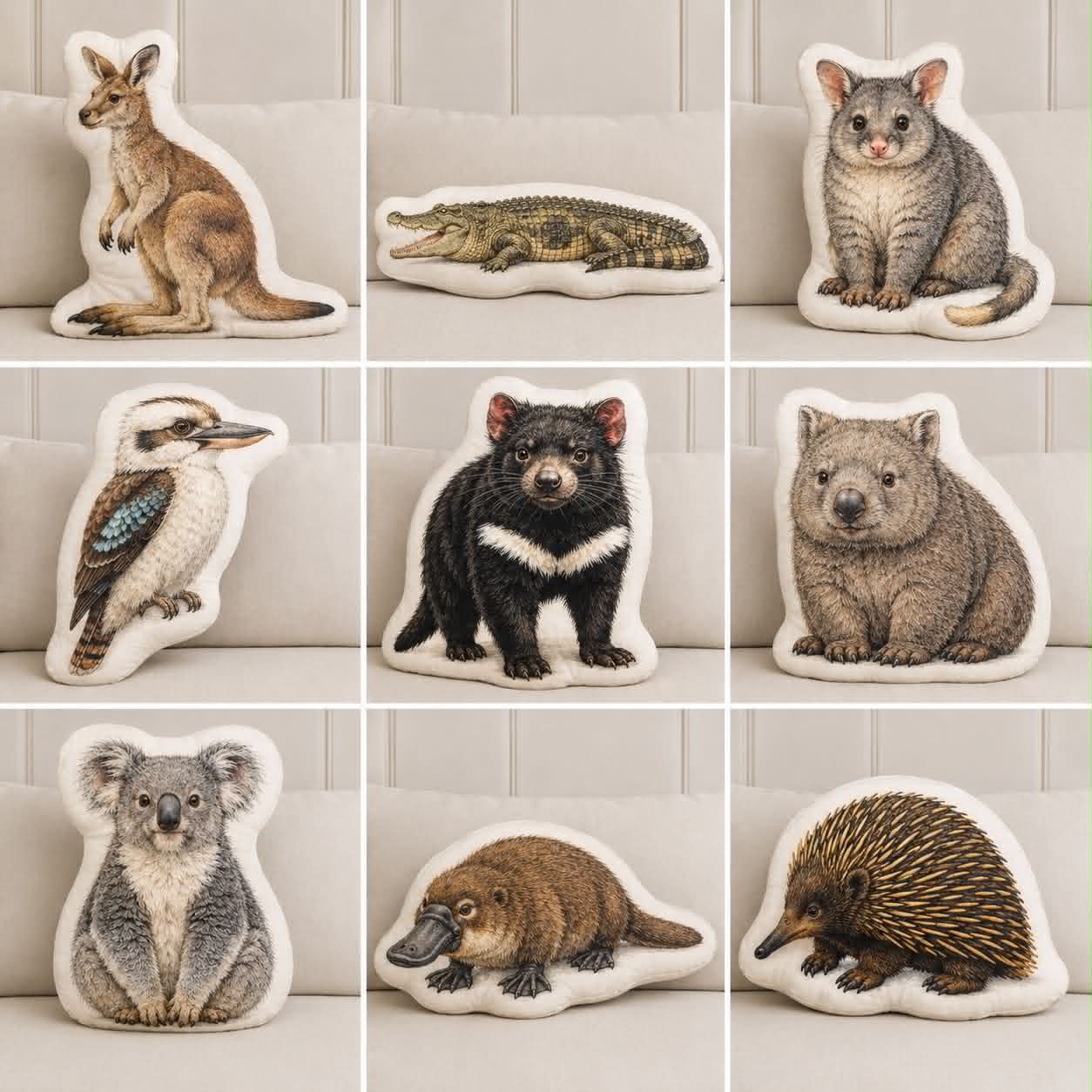 Sensory Plush Stuffed Cushion of Aussie Animals Set of 9 - HAPPY GUMNUT
