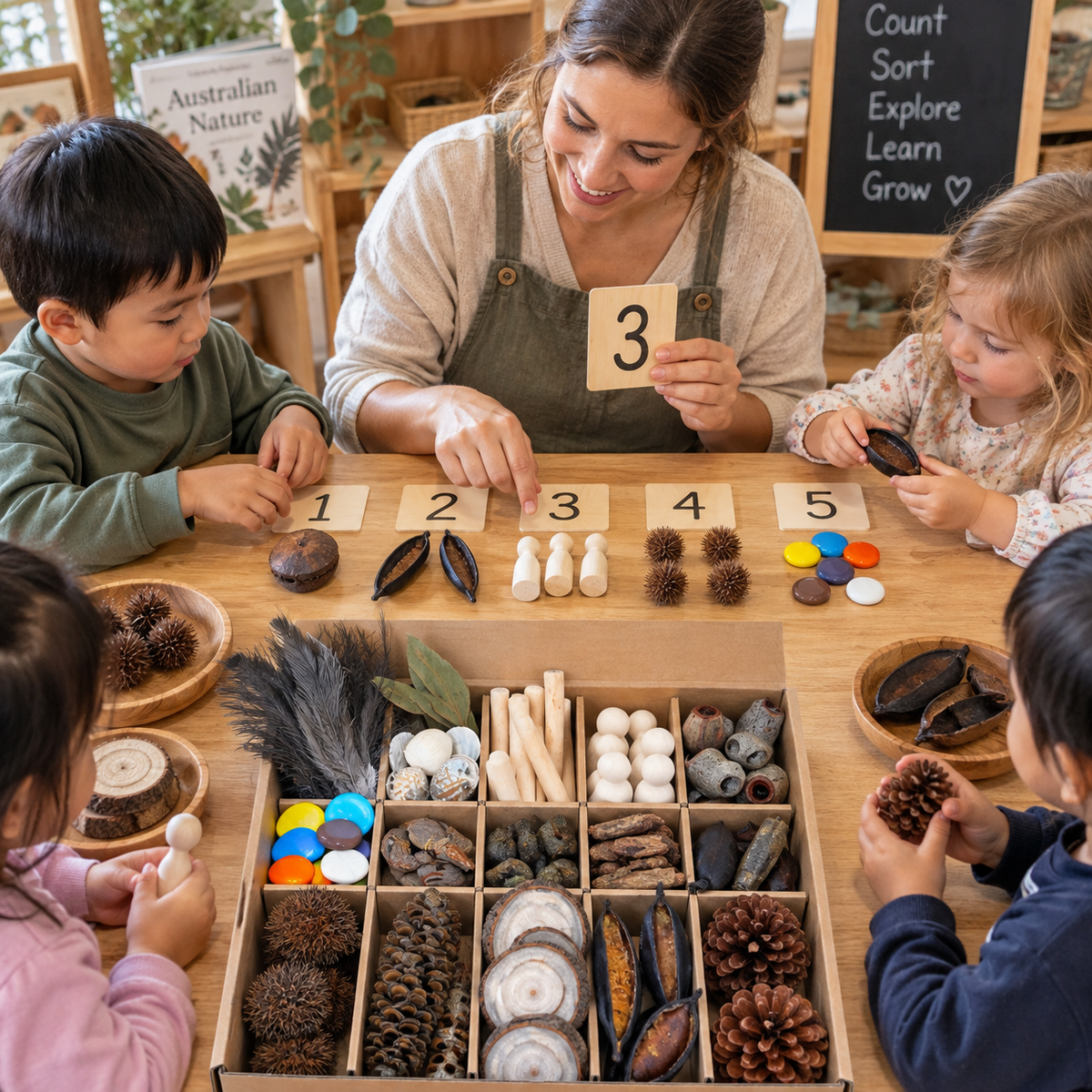 100 pcs Australian Natural Seed Pods Loose Part Play Kit for Kids Childcare Natural Play Open-ended Toy