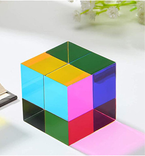 Glass Prism Kids Colourful Translucent Light Cube – Rainbow, Light, Colour & Shadow Sensory Exploration